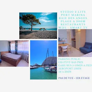 Confort, Plages Proche, Wifi, 2 Lits - Fame Marina Baie Des Anges Villeneuve-Loubet